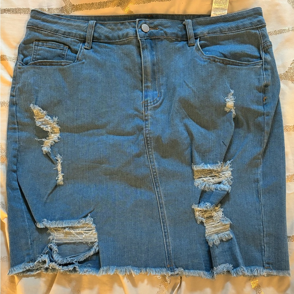 SHEIN curve jean skirt